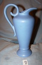 Vintage Camark Pottery Grecian-Look Matt Blue Pitcher Vase-#833-Lot 7 - £33.35 GBP