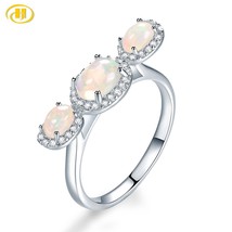 Colorful Opal Sterling Silver Rings Women S925 Jewelry 1.37 Carats Natural Caboc - £40.62 GBP