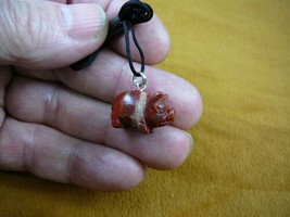 (an-pig-10) PIG piggy RED JASPER carving Pendant NECKLACE FIGURINE - $7.70
