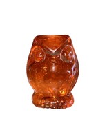 VINTAGE Orange Owl Glass Art Paperweight Japan Sticker 3&quot; retro groovy f... - $31.17 CAD
