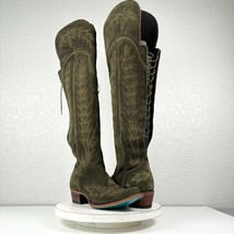 Lane LEXINGTON Over the Knee Green Cowboy Boots Size 8.5 Wide Calf Tall ... - $371.25