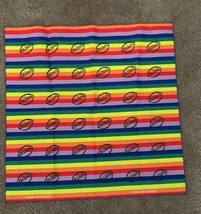 Rainbow Colors Striped Pride Parade Flag Square Bandana 22 Inch Cotton Brand New - £5.86 GBP