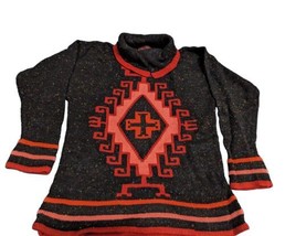 VTG Feeling Jazzie Wool Sweater Womens SizeM Red Black HongKong Happy Legs Cross - £118.70 GBP