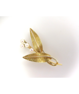 Krementz Pearl Flower &amp; Leaves Brooch - $14.20