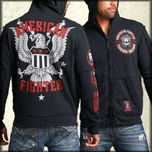 American Fighter Division american Eagle Flag Military Mens Hoodie Black... - $65.65