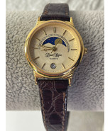 Louis Bÿou Moon Phase Ladies Quartz Wristwatch Goldtone White Dial Needs... - £104.38 GBP