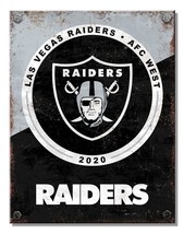 New NFL Las Vegas Raiders Decorative Metal Tin Sign Made in the USA - £9.26 GBP