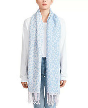 STEVE MADDEN Womens Cozy Blanket Scarf with Fringe Blue and White 1SFM $... - £7.20 GBP