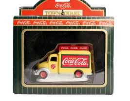 Coca Cola Town Square Yellow Delivery Truck Figurine In Original - $11.29