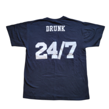 Funny Baseball Tee Shirt Name/Number &quot;Drunk 24/7&quot; Graphic Shirt Black Large - $9.49