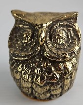 MCM Vintage Brass Owl Paperweight Figurine Bird - £8.60 GBP