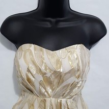 Twelfth Street By Cynthia Vincent Women&#39;s Dress 2 Strapless Gold Silk Po... - £19.74 GBP