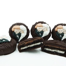 Philadelphia Candies Wedding Bride Groom Heart Dark Chocolate OREO® Cookies Gift - £12.42 GBP