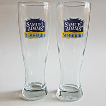 2 Samuel Adams Summer Ale Now In Season Beer Glasses Set of 2 Pilsner Pub Tall - $17.99