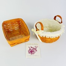 Longaberger 1992 Button Basket &amp; 1994 Note Pal Basket , Bundle Lot, Vintage - £23.19 GBP