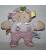Taggies Baby Doll 8&quot; Mary Meyer Pink White Thermal Plush Ribbon Tags Sof... - $11.62
