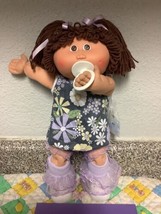 Vintage Cabbage Patch Kid Girl With Pacifier HM#6 Brown Hair &amp; Eyes P Factory 85 - £168.37 GBP