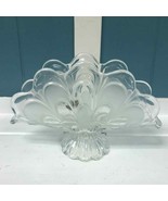 Vintage Bohemian Crystal Fan Shaped Pedestal Elegant Napkin Holder 5” x 9” - $53.07 CAD