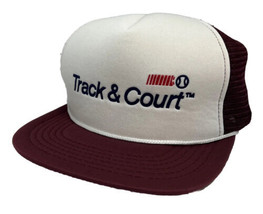 Vintage Track &amp; Court Hat Cap Snap Back Purple Mesh Trucker APSCO One Size Mens - £15.81 GBP