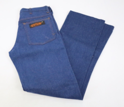 New Vintage Stetson Denim Jeans 27x29 Deadstock 70s USA Adult Blue Stiff - £25.60 GBP