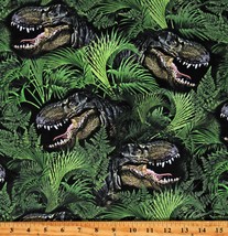 Cotton Dinosaurs in the Forest Dinos Animals Fabric Print by the Yard D680.86 - £11.95 GBP