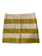 J. CREW FACTORY Womens Skirt Striped Mini Stretch Cream/Chartreuse Size 6 - £6.89 GBP