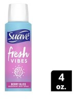 Suave Fresh Vibes 48 Hour Deodorant Body Spray, Unisex, Berry Bliss, 4 Oz. - $7.95