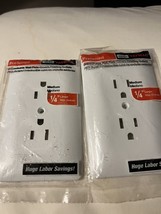 2 Hubbell TayMac 2000W Unbreakable Duplex Outlet Wall Plate Covers ~ Medium - $6.92