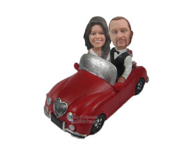 Custom Bobblehead Lovely Couple In Classic Convertible Car - Motor Vehic... - $227.00