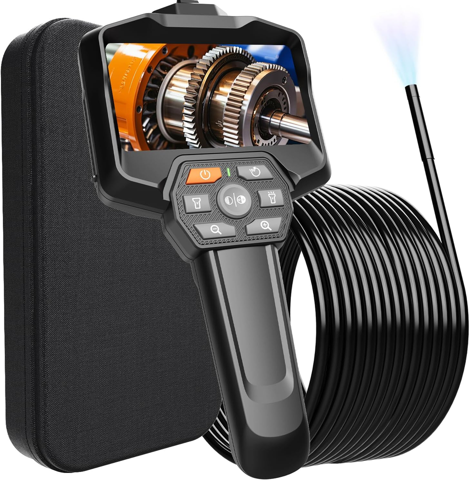 1080P Snake Inspection Camera with 4.3&#39;&#39; HD Screen, 11.5Ft Semi-Rigid Ca... - $78.21