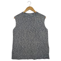 MM Lafleur Sweater Vest Womens Large Blue Textured Knit Pullover Tank De... - $44.54