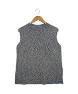 MM Lafleur Sweater Vest Womens Large Blue Textured Knit Pullover Tank De... - $60.91 CAD