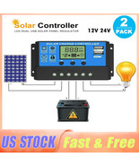 2Pack Solar Panel Battery Charge Controller 30A 12V 24V Dual Regulator L... - $33.99