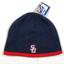 SU University Blue Red White Beanie Hat Acrylic Cotton The Game NWT - £7.57 GBP