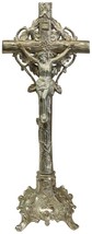 Antique Crucifix Cross Religious Ivy Leaf Metal - £116.76 GBP