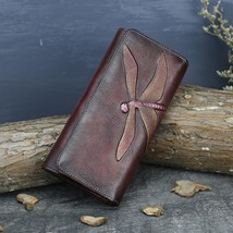 Women&#39;s Wallet Retro Cowhide Card Holder New Genuine Leather Long Ladies Purse H - £40.52 GBP