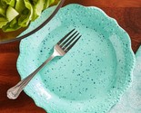 Four (4) Pioneer Woman ~ Juliette ~ Teal ~ 8.7&quot; Dia. Melamine Salad Plates - £23.54 GBP