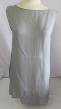 Eileen Fisher Woven Sheer Gray  Mesh Sleeveless Tunic Tank Top Size M - £19.05 GBP