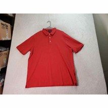 Lands&#39; End Polo Shirt Mens Tall XL Red 100% Cotton Short Sleeve Slit Collared - £16.04 GBP