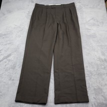 Michael Brandon Pants Mens 36 Brown Pleated Front Straight Leg Dress Pants - $29.68
