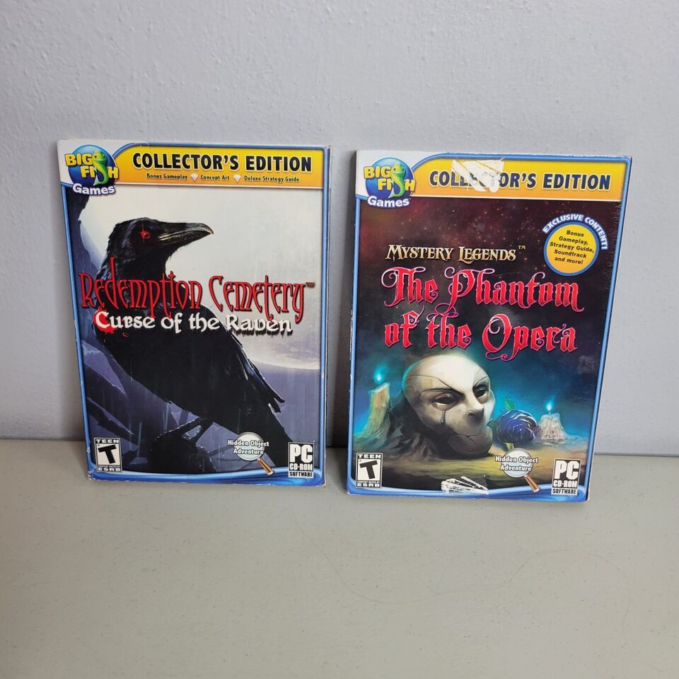 Big Fish PC Game Lot Redemption Cemetery and Phantom of the Opera Hidden Object - $12.52