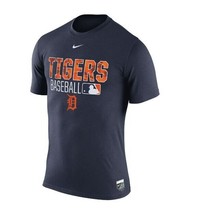 Nike Dri-Fit Men&#39;s Detroit Tigers Baseball Short Sleeve T-Shirt, Navy, S... - $19.79