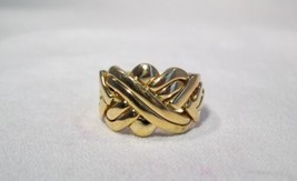 Vintage 18K Yellow Gold Ladies Modernist Band Ring Size 9 K1548 - £1,620.84 GBP