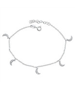 Crystal moon charm sterling silver bracelet - €15,37 EUR