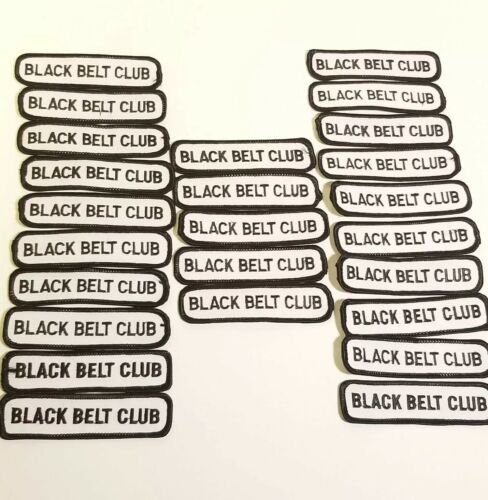 Primary image for Black Belt Club Martial Arts Karate Patch Embroidered 4" x 1" Lot of 25