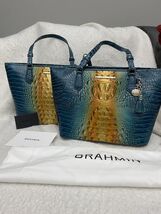 exotic Brahmin Medium Asher Bag Bermuda Ombre, Turquoise Orange - $216.78
