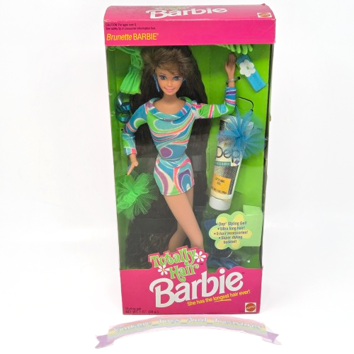 VINTAGE 1991 MATTEL TOTALLY HAIR BRUNETTE BARBIE DOLL # 1117 NEW IN SEAL... - $189.05