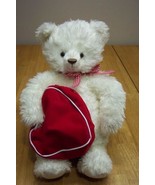 Hallmark WHITE TEDDY BEAR W/ HEART BAG Stuffed Animal - £14.41 GBP