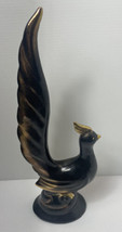 Vintage MCM Sutton&#39;s Creations Redware Japan Black Gold Trim Phoenix Bir... - $18.65