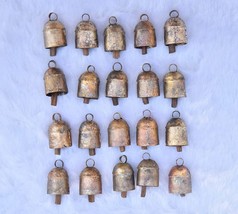 Shabby Chic Gold Bells Set - 20 Farmhouse Bells with Wooden Clappers 1.5... - £39.32 GBP
